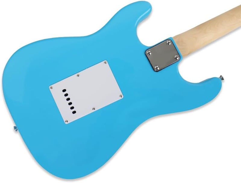 demusea electric guitar glossy blue color sss configuration single tremolo bridge 5ways toggle 1V 2T 22 frets maple neck solid phoenix body portable for beginner starter practice (YST-DOT, BLUE - Image 4